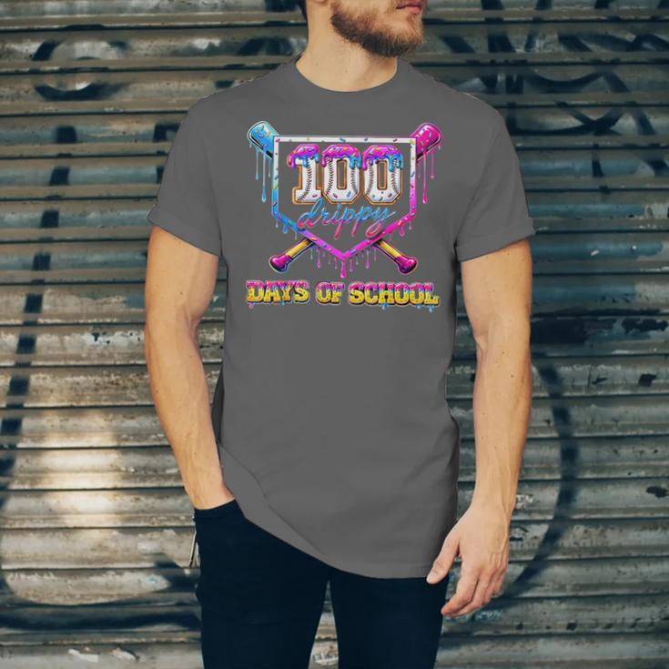 100 Drippy Days Of School Baseball For Boy Kids Unisex Jersey T-Shirt