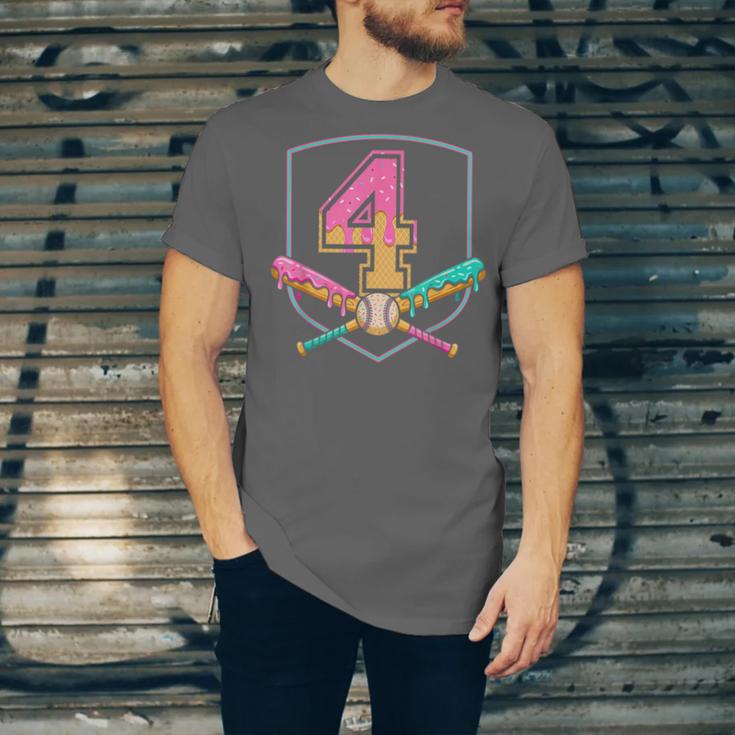 4th Birthday Baseball Bat Ice-Cream Drip 4yrs Old Boys Girls Unisex Jersey T-Shirt 4th Birthday Baseball Bat Ice-Cream Drip 4yrs Old Boys Girls Unisex Jersey T-Shirt