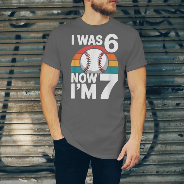 I Was 6 Now Im 7 Baseball Birthday Age 7 Unisex Jersey T-Shirt