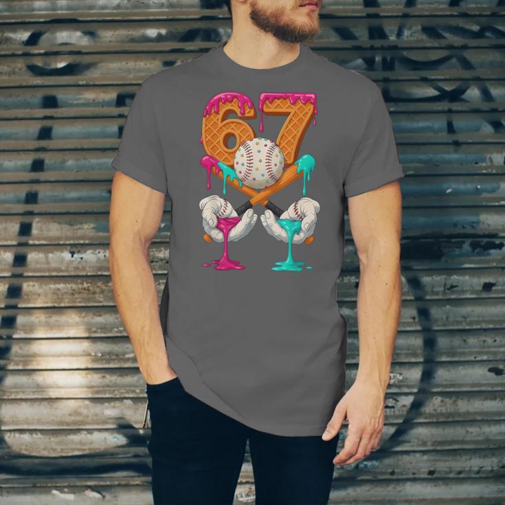 6 7 Ice Cream Drip Baseball Number 67 Player Boy Girl Kids Unisex Jersey T-Shirt 6 7 Ice Cream Drip Baseball Number 67 Player Boy Girl Kids Unisex Jersey T-Shirt