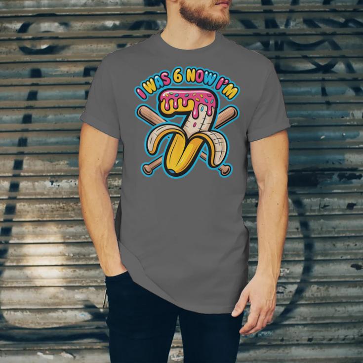 I Was 6 Now I’m 7 Banana Drip Birthday Baseball Unisex Jersey T-Shirt I Was 6 Now I’m 7 Banana Drip Birthday Baseball Unisex Jersey T-Shirt