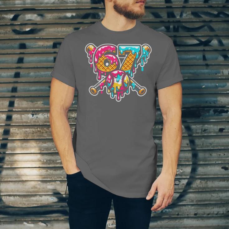 67 Baseball Ice Cream Drip Number Unisex Jersey T-Shirt