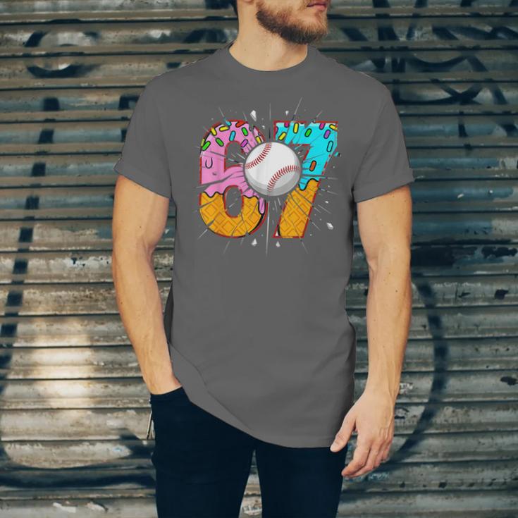 67 Six Seven 6 7 Boys 67 Baseball Ice Cream Drip 6 7 Unisex Jersey T-Shirt