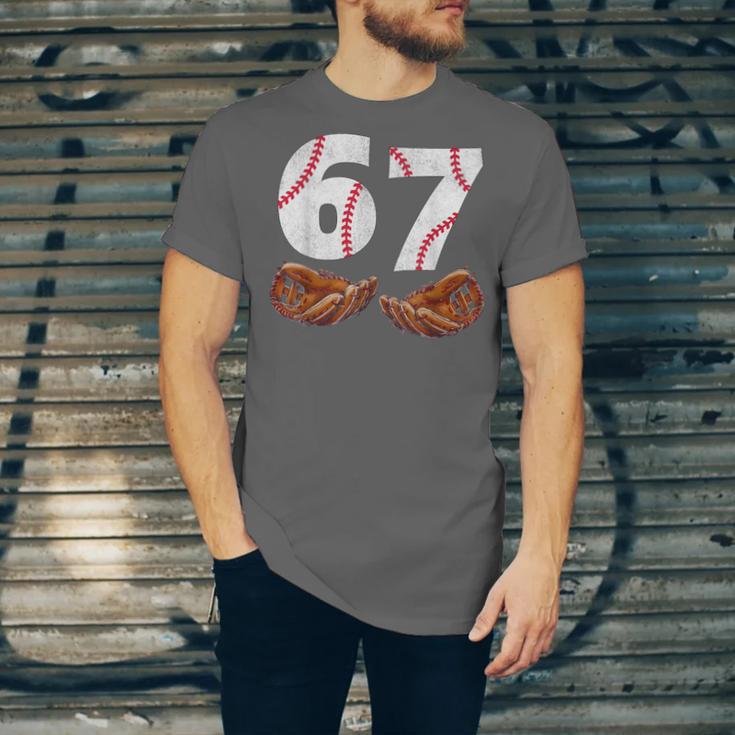 67 Trend Baseball Glove Number Style Unisex Jersey T-Shirt