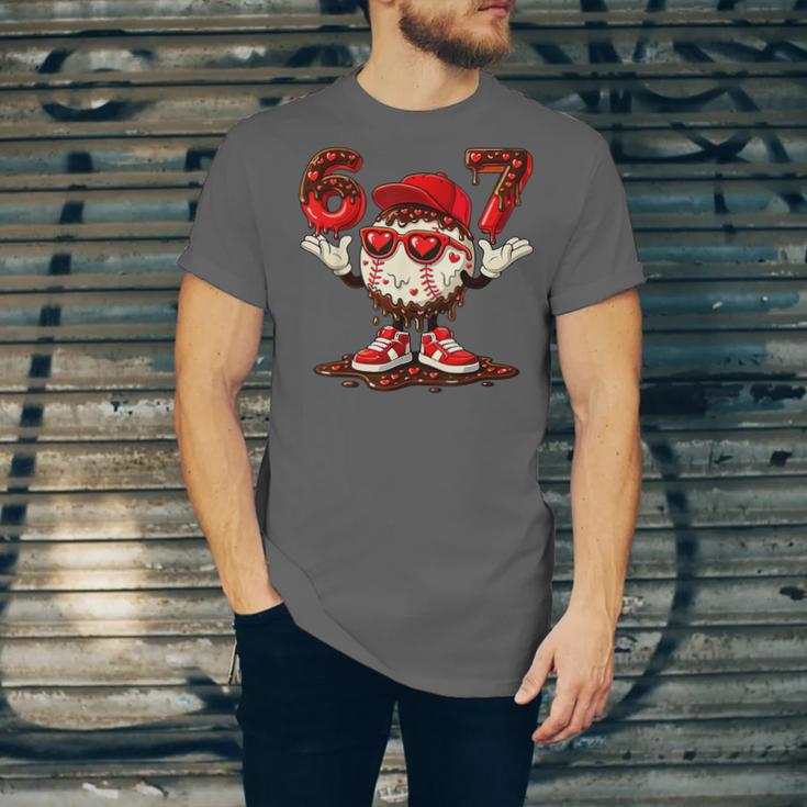 67 Valentine Day Baseball Chocolate Ice Cream Drip Unisex Jersey T-Shirt