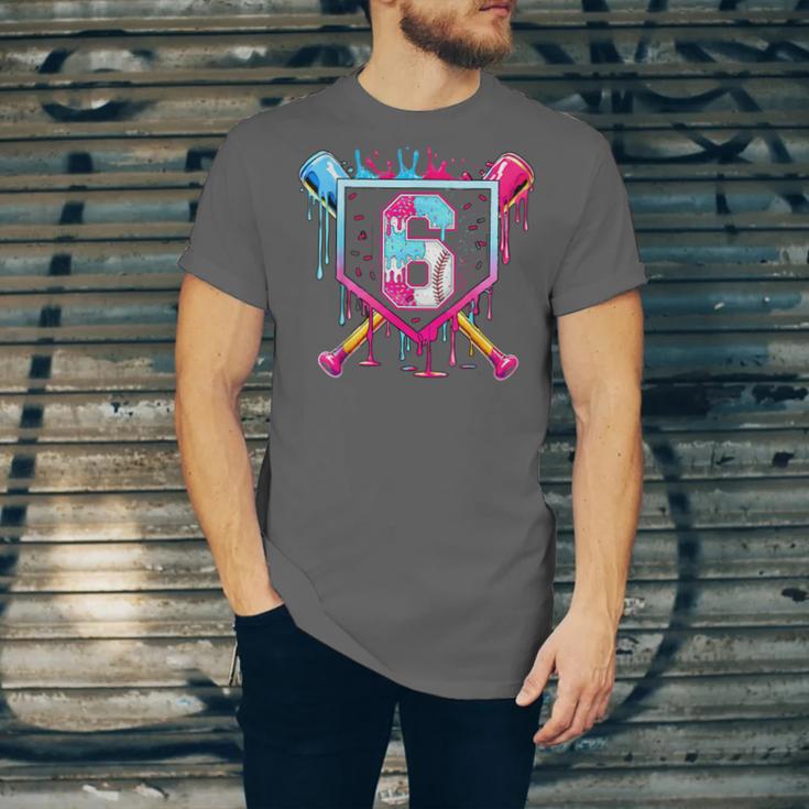 6th Birthday Boys Baseball Ice Cream Drip Boys Baseball Unisex Jersey T-Shirt