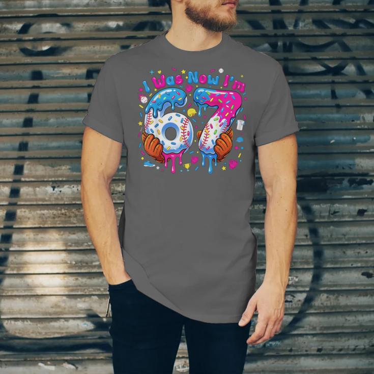 7th Birthday I Was 6 Now I'm 7 Baseball Ice Cream Drip Unisex Jersey T-Shirt