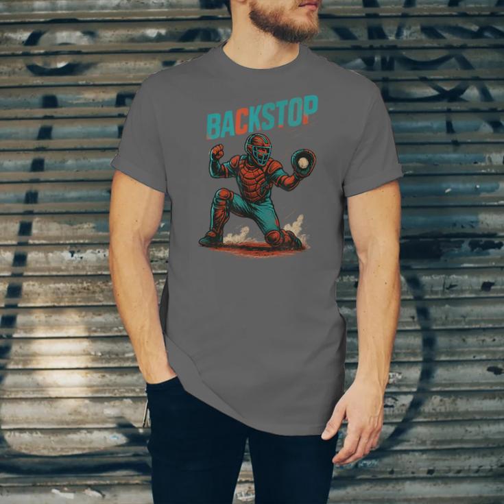 Backstop Catcher Baseball Graphic Unisex Jersey T-Shirt