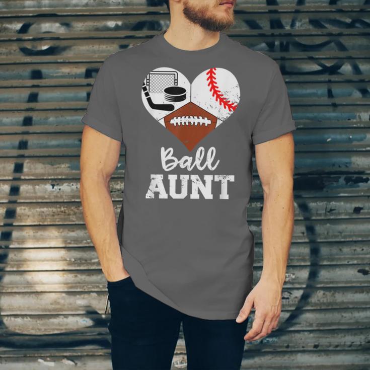 Ball Aunt Heart Football Baseball Hockey Game Day Unisex Jersey T-Shirt