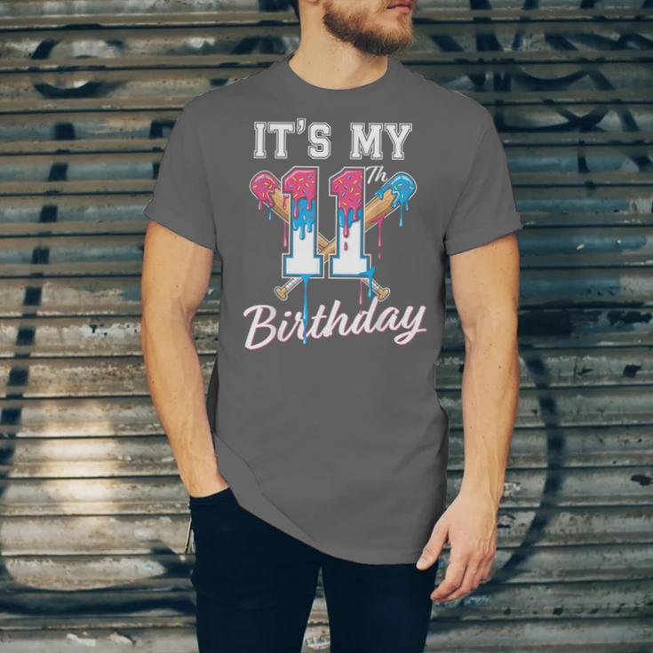Baseball 11 Year Old Ice Cream Drip 11th Birthday Boys Unisex Jersey T-Shirt