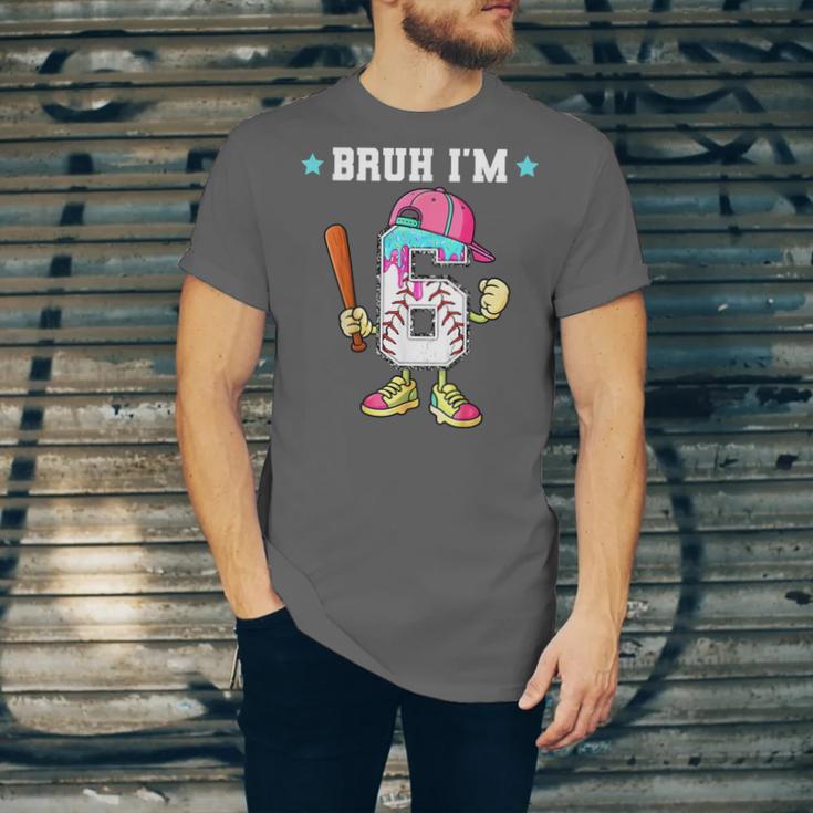 Baseball 6th Birthday Boy Ice Cream Drip Bruh I'm 6 Year Old Unisex Jersey T-Shirt Baseball 6th Birthday Boy Ice Cream Drip Bruh I'm 6 Year Old Unisex Jersey T-Shirt