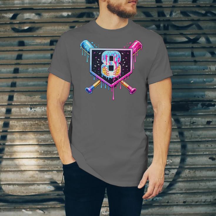 Baseball 8 Year Old Ice Cream Drip 8th Birthday Party Unisex Jersey T-Shirt Baseball 8 Year Old Ice Cream Drip 8th Birthday Party Unisex Jersey T-Shirt