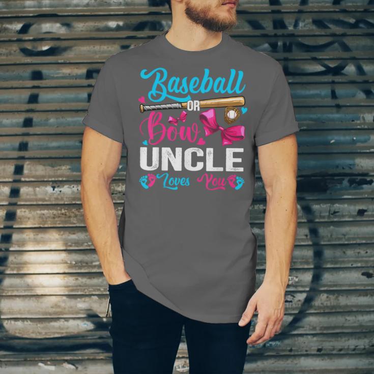 Baseball Or Bows Uncle Loves You Gender Reveal Unisex Jersey T-Shirt