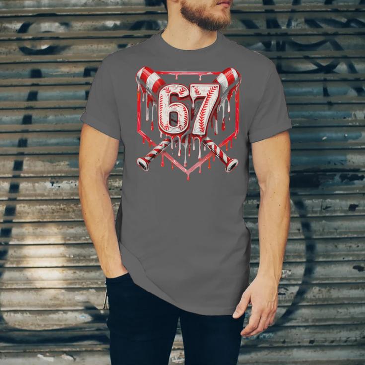 Baseball Candy Cane Drip 6 7 Six Seven Meme Christmas Boys Unisex Jersey T-Shirt Baseball Candy Cane Drip 6 7 Six Seven Meme Christmas Boys Unisex Jersey T-Shirt
