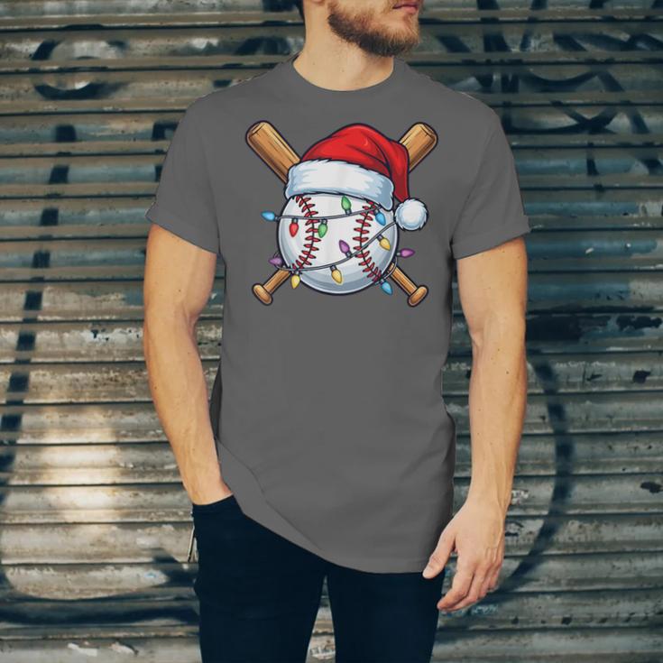 Baseball Christmas Lights Santa Christmas Baseball Player Unisex Jersey T-Shirt Baseball Christmas Lights Santa Christmas Baseball Player Unisex Jersey T-Shirt