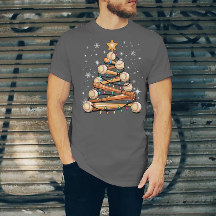 Baseball Christmas Tree Light Xmas Baseball Unisex Jersey T-Shirt