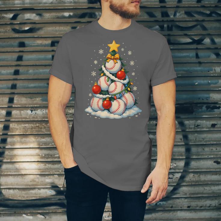 Baseball Christmas Tree Lights Santa Sport Player Lover Xmas Unisex Jersey T-Shirt Baseball Christmas Tree Lights Santa Sport Player Lover Xmas Unisex Jersey T-Shirt