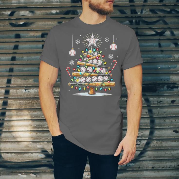 Baseball Christmas Tree Lights Unisex Jersey T-Shirt