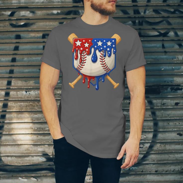 Baseball Drip American Flag Home Plate 4th Of July Patriotic Unisex Jersey T-Shirt Baseball Drip American Flag Home Plate 4th Of July Patriotic Unisex Jersey T-Shirt