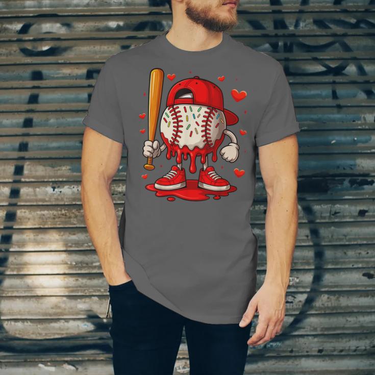 Baseball Drip Ice Cream Apparel Boys Kids Valentines Day Unisex Jersey T-Shirt