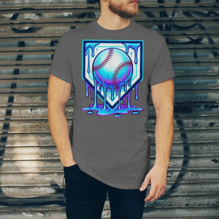 Baseball Drip Ice Cream Blue Glow Melt Ball Graphic Unisex Jersey T-Shirt Baseball Drip Ice Cream Blue Glow Melt Ball Graphic Unisex Jersey T-Shirt
