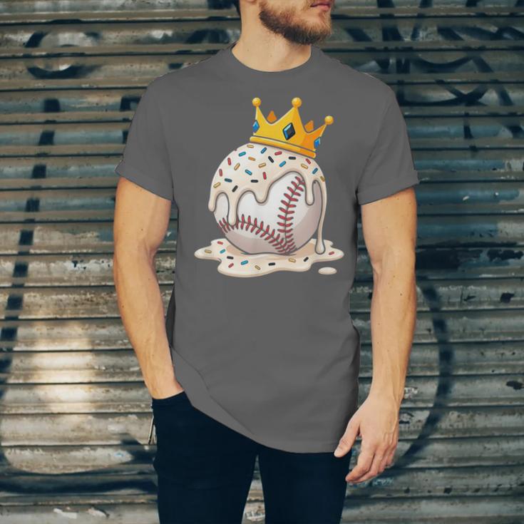Baseball Drip Ice Cream Crown Melt Graphic Unisex Jersey T-Shirt