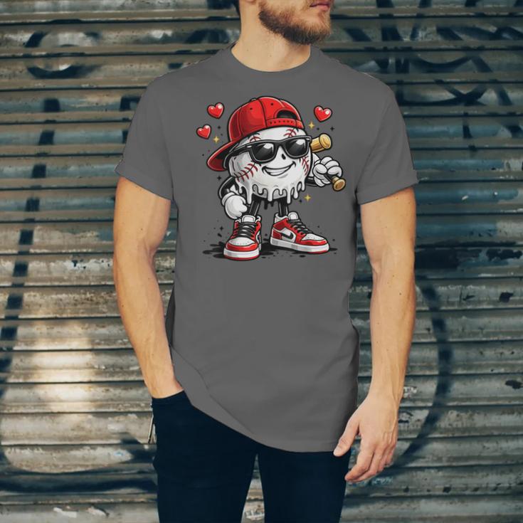 Baseball Drip Ice Cream Valentine’s Day Boys Kids Unisex Jersey T-Shirt