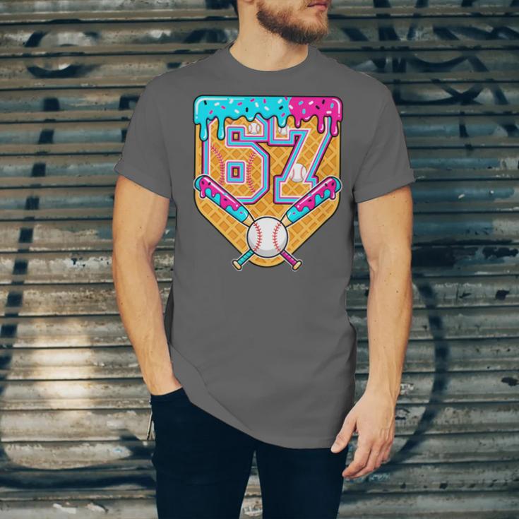 Baseball Drip Number 67 Ice Cream Home Plate Drip Unisex Jersey T-Shirt Baseball Drip Number 67 Ice Cream Home Plate Drip Unisex Jersey T-Shirt