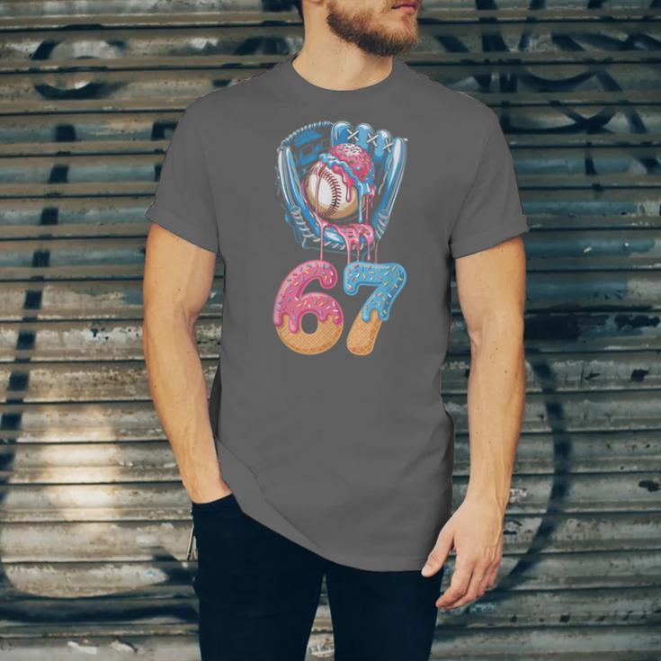 Baseball Drip Number 67 Player 67th Birthday Ice Cream 67 Unisex Jersey T-Shirt