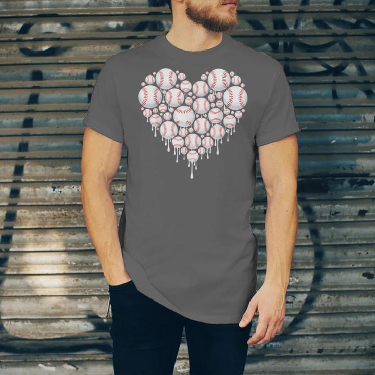 Baseball Heart Drip Valentine's Day Baseball Lover Boys Men Unisex Jersey T-Shirt