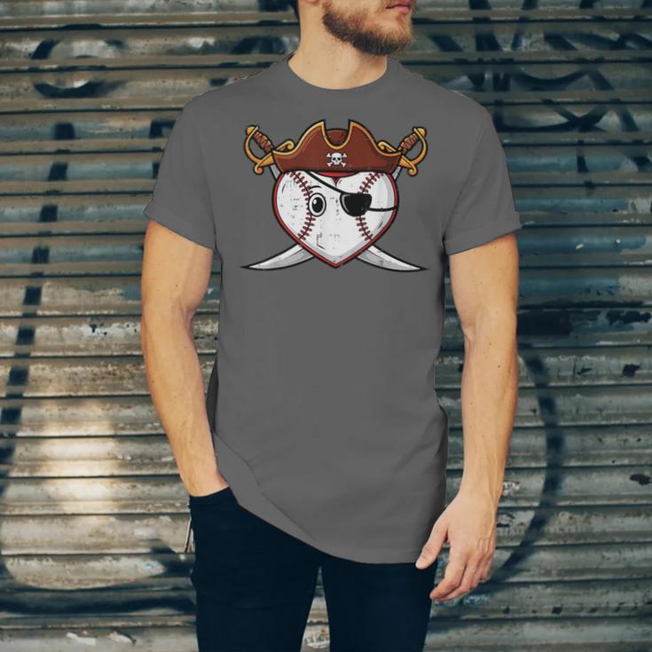 Baseball Heart Pirate Hat Crossed Swords Men Boys Kids Youth Unisex Jersey T-Shirt