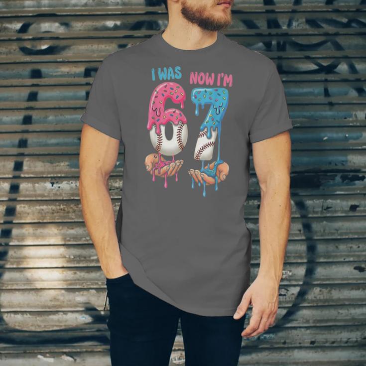 Baseball Ice Cream I Was 6 Now I'm 7 67 Birthday Boy Unisex Jersey T-Shirt Baseball Ice Cream I Was 6 Now I'm 7 67 Birthday Boy Unisex Jersey T-Shirt