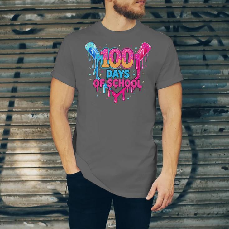 Baseball Ice Cream Drip 100 Days Of School Boys Girls 100th Unisex Jersey T-Shirt Baseball Ice Cream Drip 100 Days Of School Boys Girls 100th Unisex Jersey T-Shirt