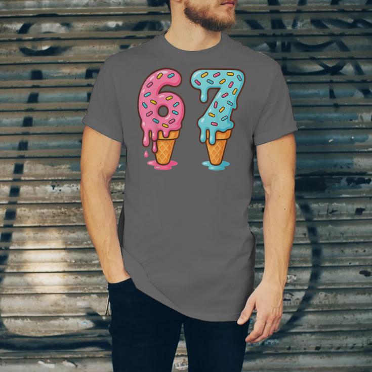 Baseball Ice Cream Drip 6 7 Kids 67 Birthday Unisex Jersey T-Shirt Baseball Ice Cream Drip 6 7 Kids 67 Birthday Unisex Jersey T-Shirt