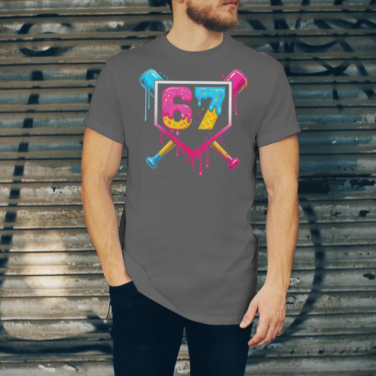 Baseball Ice Cream Drip 67 Meme Six Seven 67th Birthday Unisex Jersey T-Shirt Baseball Ice Cream Drip 67 Meme Six Seven 67th Birthday Unisex Jersey T-Shirt