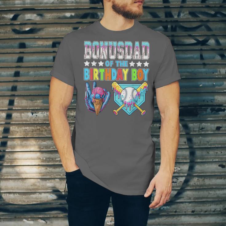 Baseball Ice Cream Drip Bonus Dad Of The Birthday Boy Unisex Jersey T-Shirt
