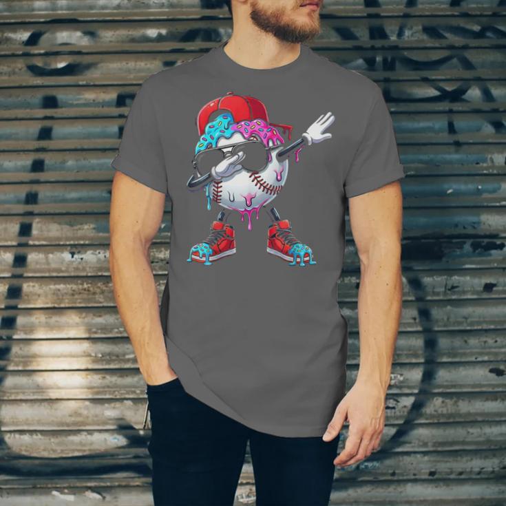 Baseball Ice Cream Drip Dabbing Sports Sprinkles For Boys Unisex Jersey T-Shirt