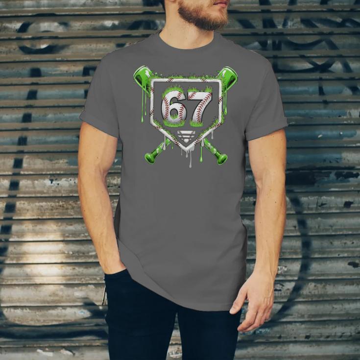 Baseball Ice Cream Drip Number 67 Player 67th Birthday Kids Unisex Jersey T-Shirt