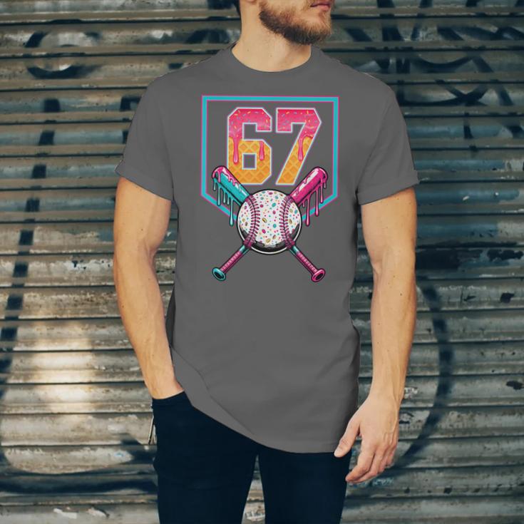 Baseball Ice Cream Drip Number 67 Player 67th Birthday Men Unisex Jersey T-Shirt Baseball Ice Cream Drip Number 67 Player 67th Birthday Men Unisex Jersey T-Shirt
