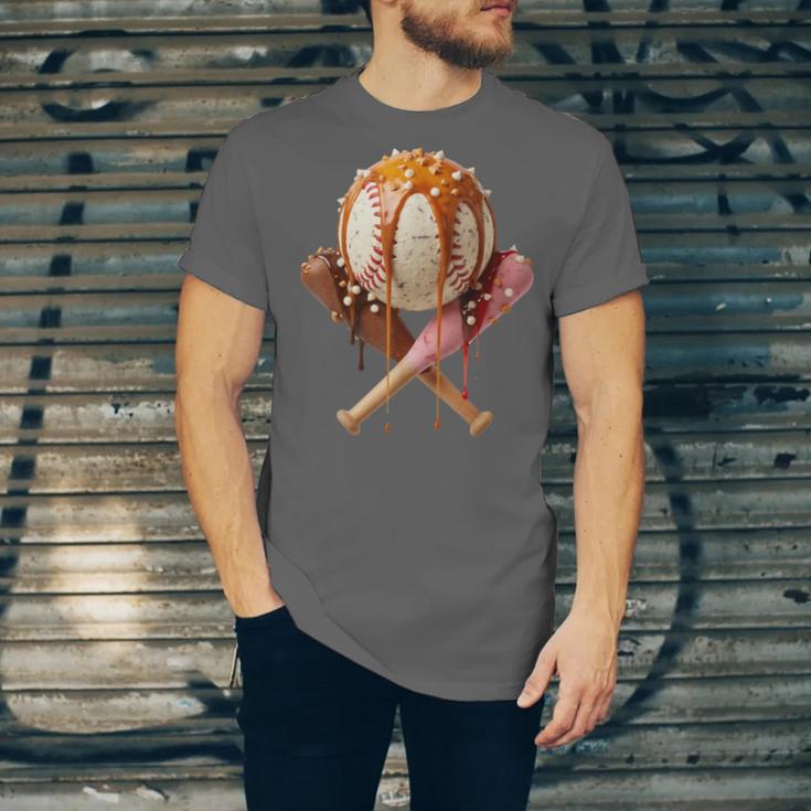 Baseball Ice Cream Drip Style Melting Ice Cream Youth Teen Unisex Jersey T-Shirt Baseball Ice Cream Drip Style Melting Ice Cream Youth Teen Unisex Jersey T-Shirt