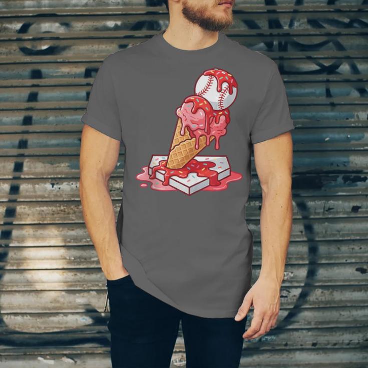 Baseball Ice Cream Drip Youth Strawberry Baseball Red Unisex Jersey T-Shirt Baseball Ice Cream Drip Youth Strawberry Baseball Red Unisex Jersey T-Shirt