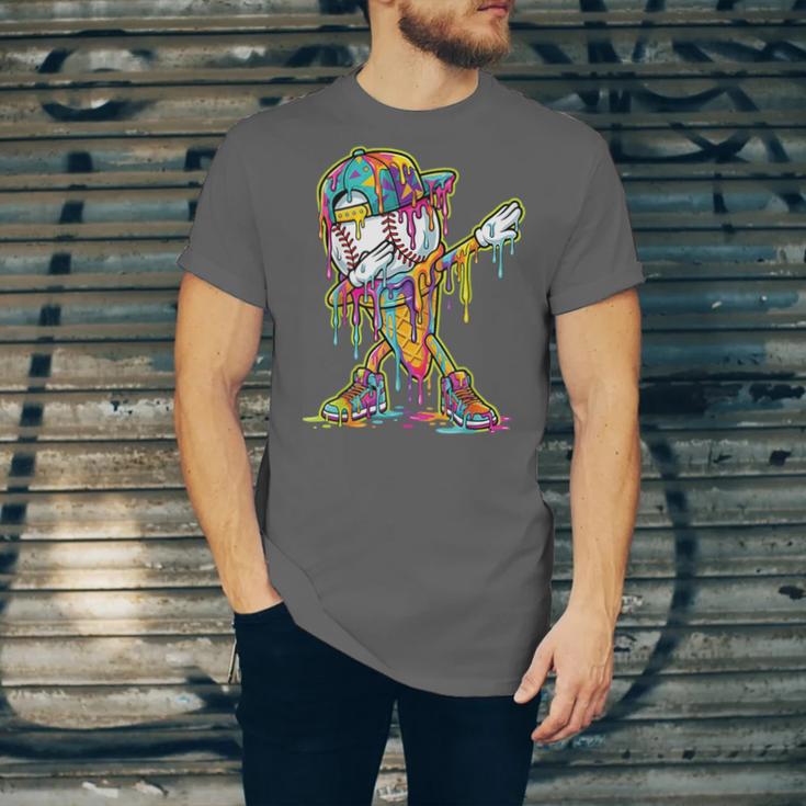 Baseball Ice Cream Dripping Dabbing Baseball Drip Unisex Jersey T-Shirt
