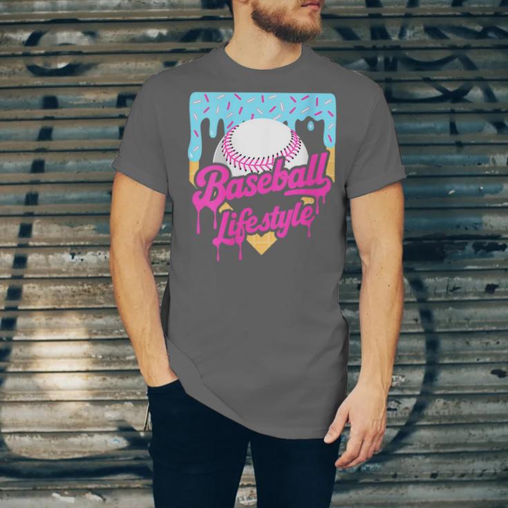 Baseball Life Lifestyle Home Plate Ice Cream Drip Men Boys Unisex Jersey T-Shirt Baseball Life Lifestyle Home Plate Ice Cream Drip Men Boys Unisex Jersey T-Shirt