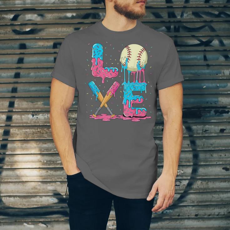 Baseball Love Drip Ice Cream Colorful Baseball Unisex Jersey T-Shirt