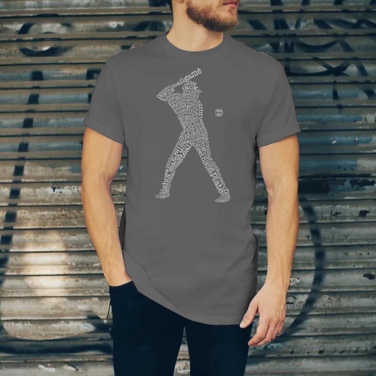Baseball Player Typography Word Art Unisex Jersey T-Shirt