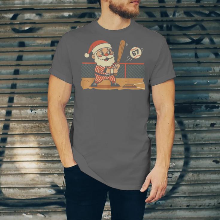 Baseball Santa 67 Christmas Xmas Boys Retro Unisex Jersey T-Shirt