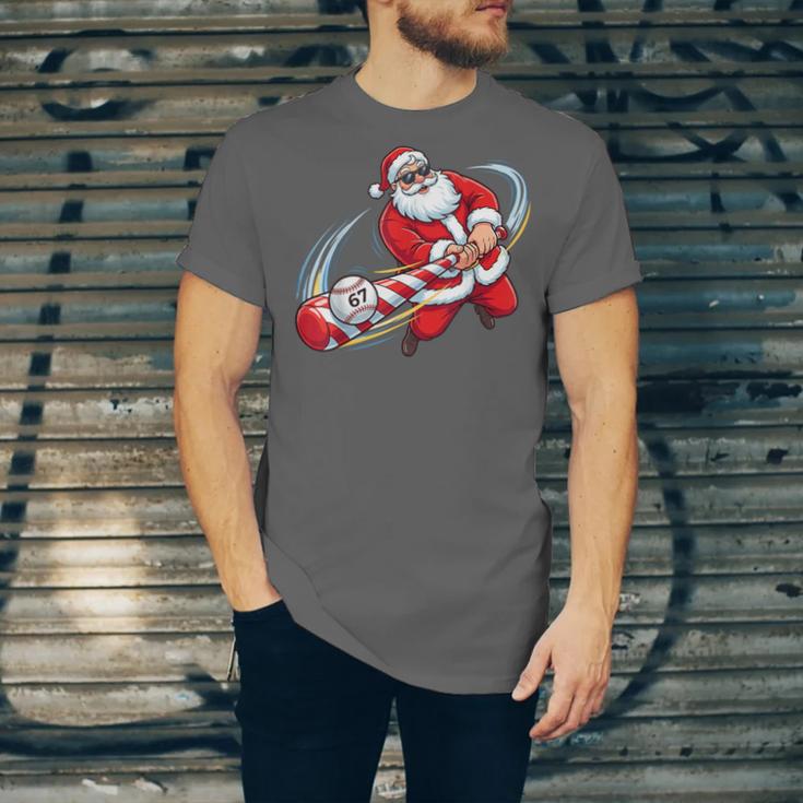 Baseball Santa 67 Christmas Xmas Pajamas Boys Unisex Jersey T-Shirt