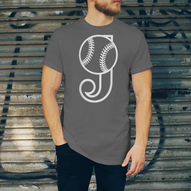 Baseball Sport Player Monogram Cool Initial Letter J Unisex Jersey T-Shirt Baseball Sport Player Monogram Cool Initial Letter J Unisex Jersey T-Shirt