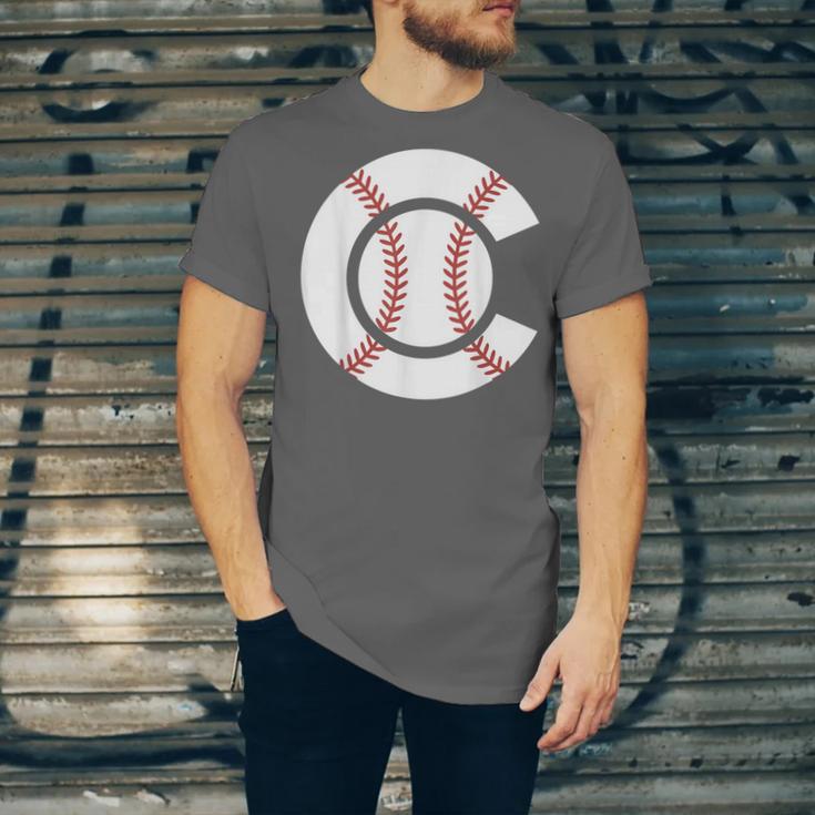 Baseball Sport Player Graphic Monogram Initial Letter C Unisex Jersey T-Shirt Baseball Sport Player Graphic Monogram Initial Letter C Unisex Jersey T-Shirt