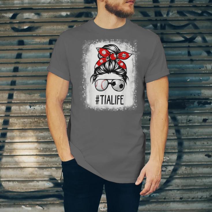 Bleached Tia Life Soccer Messy Bun Baseball Game Day Unisex Jersey T-Shirt Bleached Tia Life Soccer Messy Bun Baseball Game Day Unisex Jersey T-Shirt